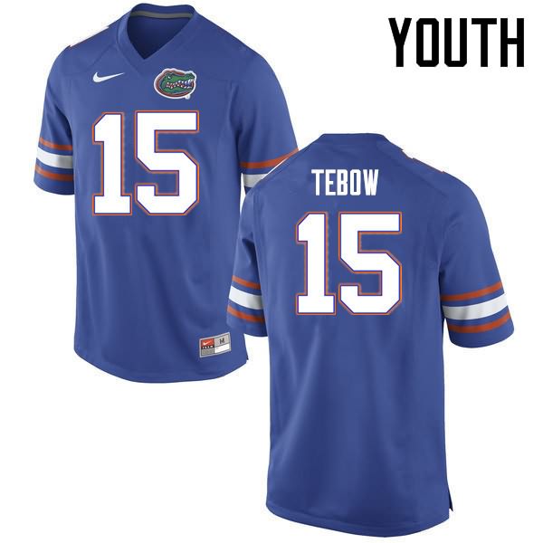 NCAA Florida Gators Tim Tebow Youth #15 Nike Blue Stitched Authentic College Football Jersey ZSQ4564XC